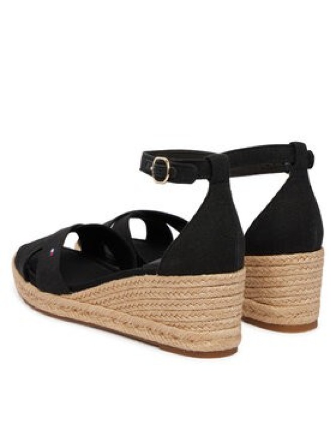 Tommy Hilfiger Espadryle Mid Wedge Espad X Cross FW0FW09332 Czarny
