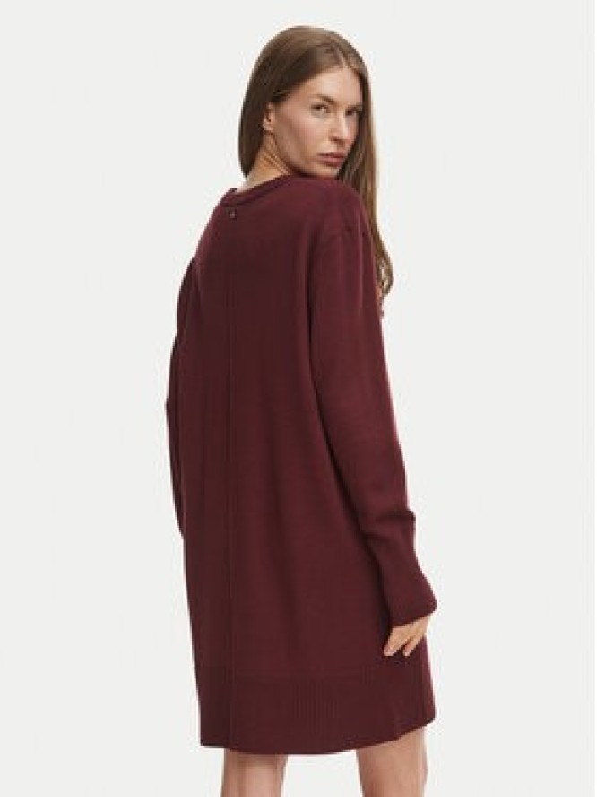 BOSS Sukienka dzianinowa 50569849 Bordowy Regular Fit