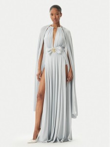 Elisabetta Franchi Sukienka wieczorowa AB-R13-51E2-V860 Srebrny Regular Fit