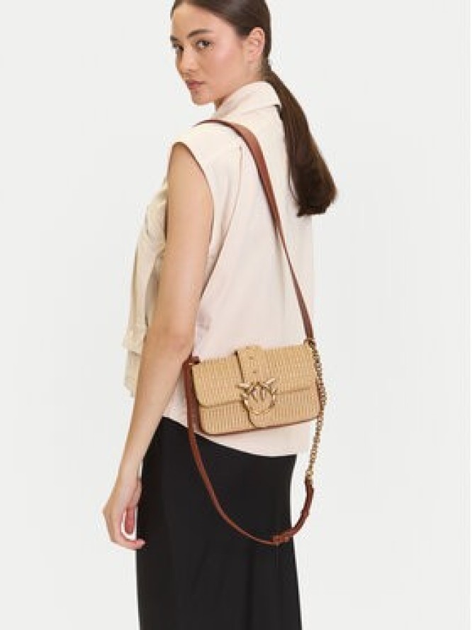 PINKO Torebka Love One Mini Slouchy Fl PE 25 PLTT 104340 A2CF Beżowy