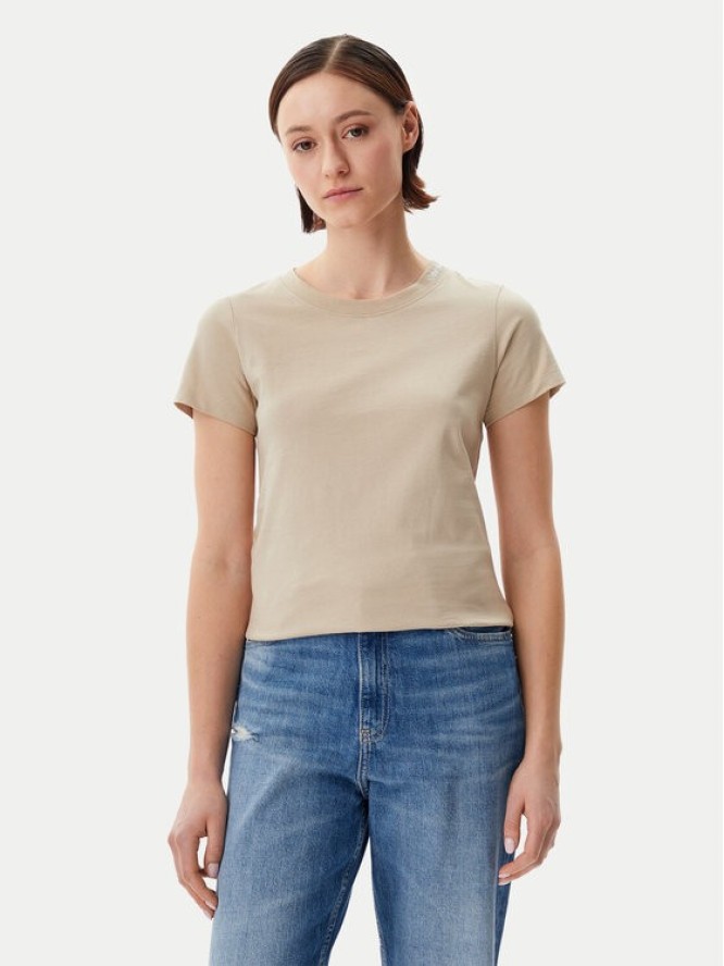 Calvin Klein Jeans T-Shirt Logo J20J225540 Beżowy Regular Fit