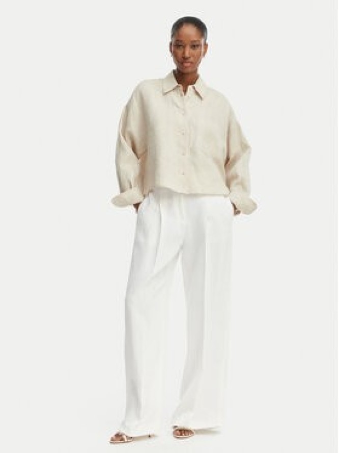 BOSS Spodnie materiałowe Tiana 50557443 Biały Relaxed Fit