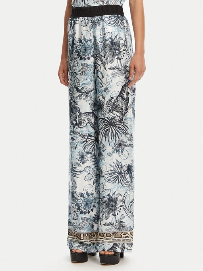 Just Cavalli Spodnie materiałowe 78PAA120 Niebieski Loose Fit
