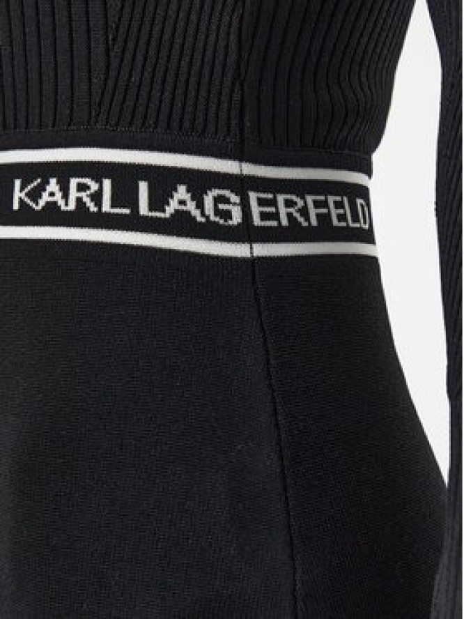 KARL LAGERFELD Sukienka dzianinowa A1W13027 Czarny Slim Fit