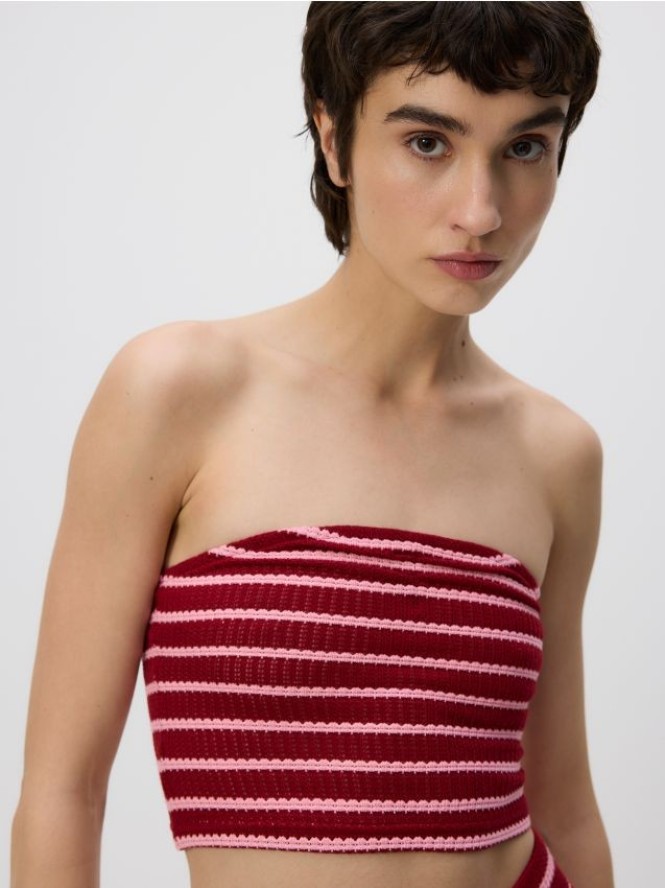 Dzianinowy top z wiskozą - wielobarwny