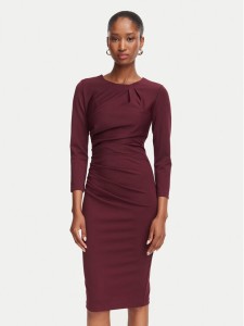 Rinascimento Sukienka koktajlowa CFC0130327003 Bordowy Slim Fit