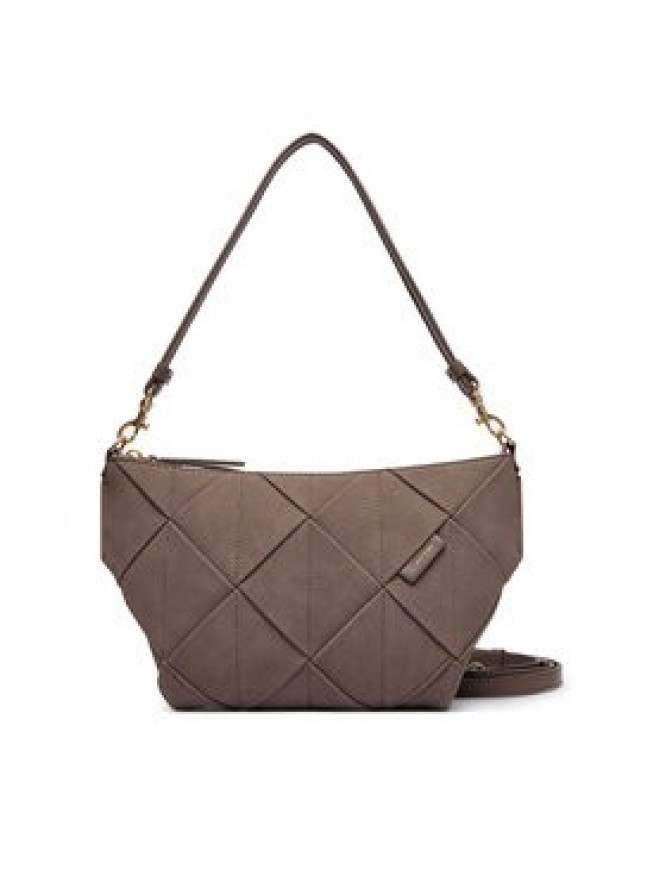 Calvin Klein Torebka Woven Sueded Shoulder Bag LV04F3694G Brązowy