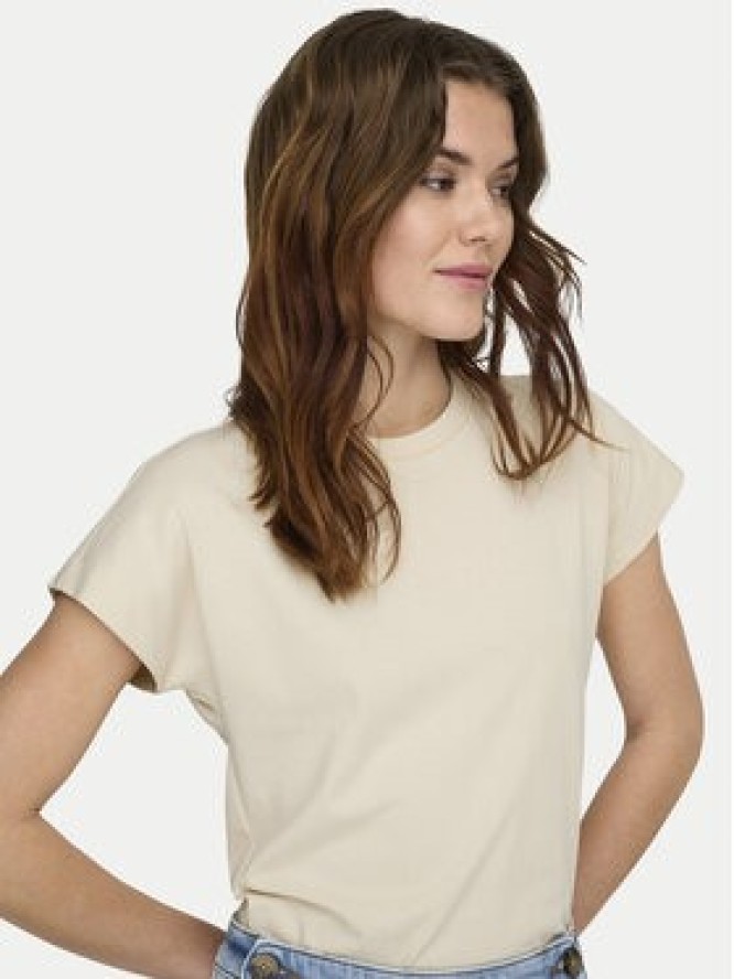 ONLY T-Shirt Erica 15308926 Beżowy Oversize