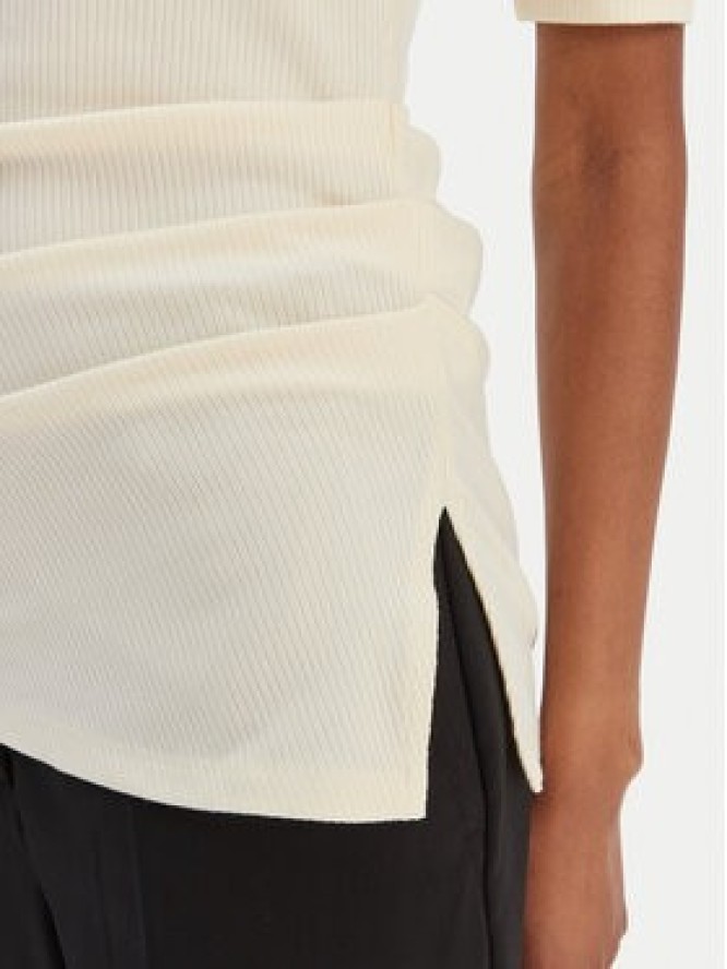 Calvin Klein Bluzka LV044E267G Beżowy Slim Fit