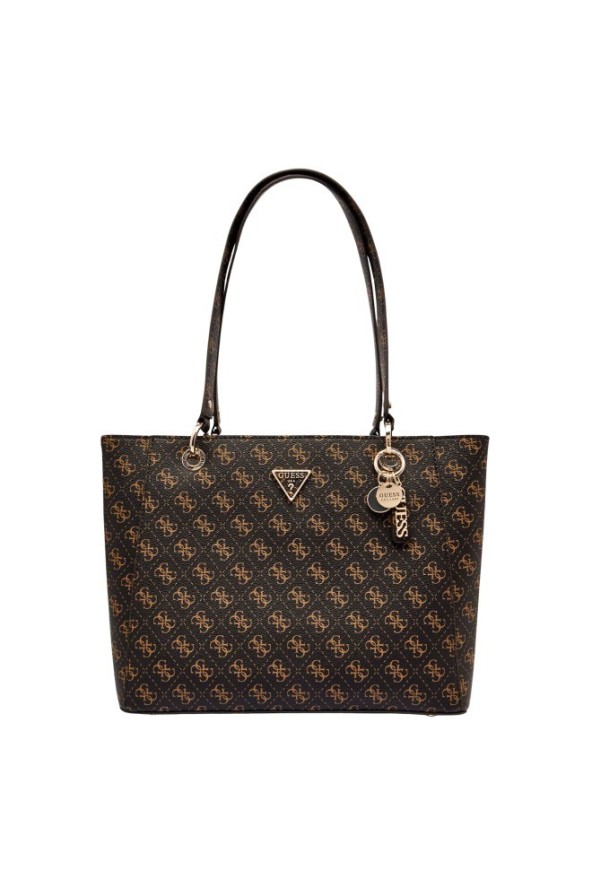 GUESS Brązowa damska shopperka logowana Noelle Tote