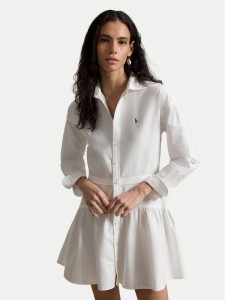 Polo Ralph Lauren Sukienka koszulowa 211B22755002 Biały Regular Fit