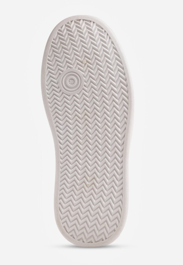 Biało-Srebrne Sneakersy VICES na Grubej Podeszwie z Przeszyciami i Tłoczeniem Berolle