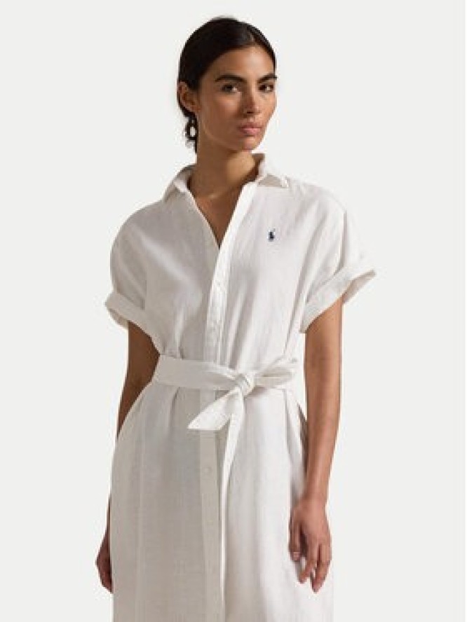 Polo Ralph Lauren Sukienka koszulowa 211959912002 Biały Regular Fit