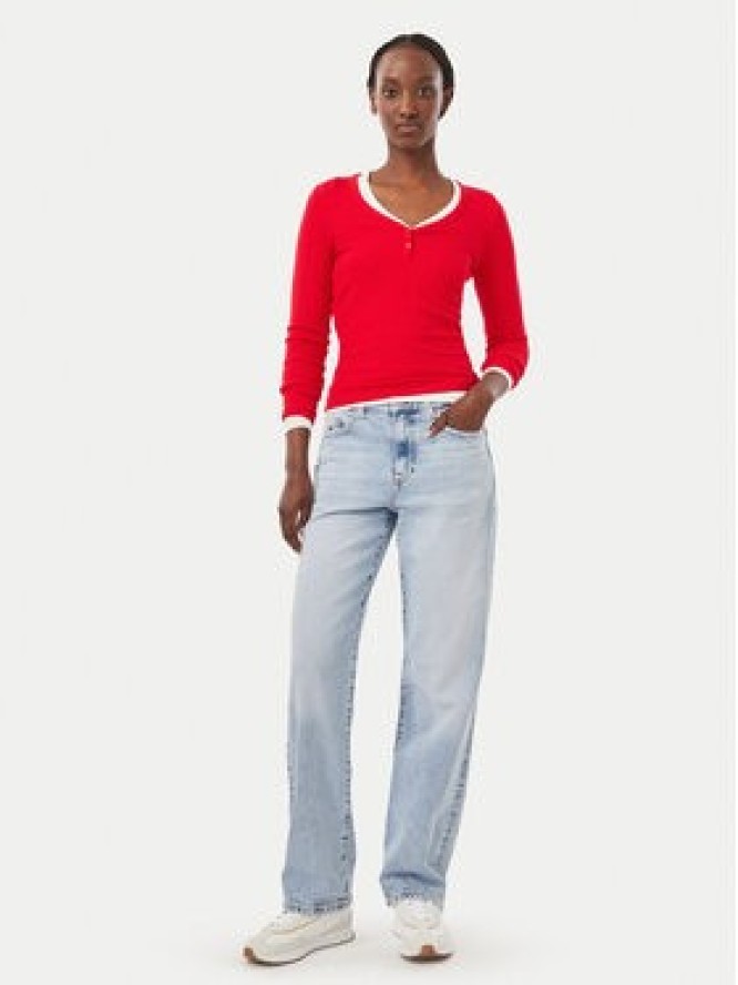 Tommy Jeans Bluzka DW0DW23259 Czerwony Slim Fit