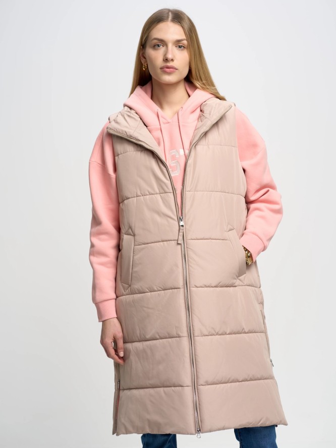 Kamizelka damska pikowana beżowa Nemuna 801