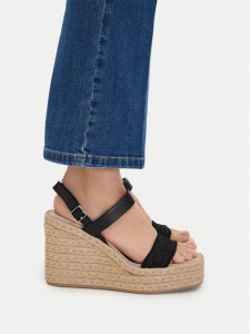 Calvin Klein Espadryle Wedge Espad 70 Webbing Lth HW0HW02901 Czarny