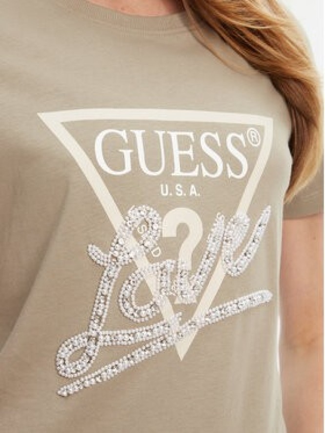 Guess T-Shirt W5YI40 I3Z14 Zielony Regular Fit