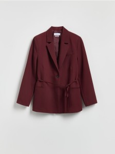 Marynarka z wiązaniem - burgundowy