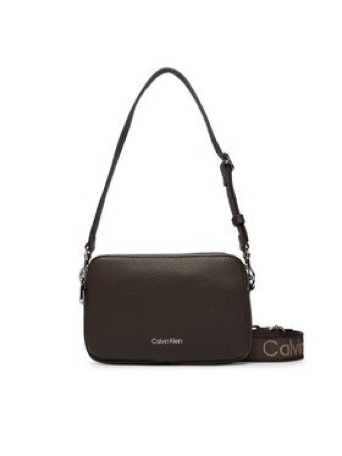 Calvin Klein Torebka Webbing 2X Strap Camera Bag LV04F3656G Brązowy ciemny