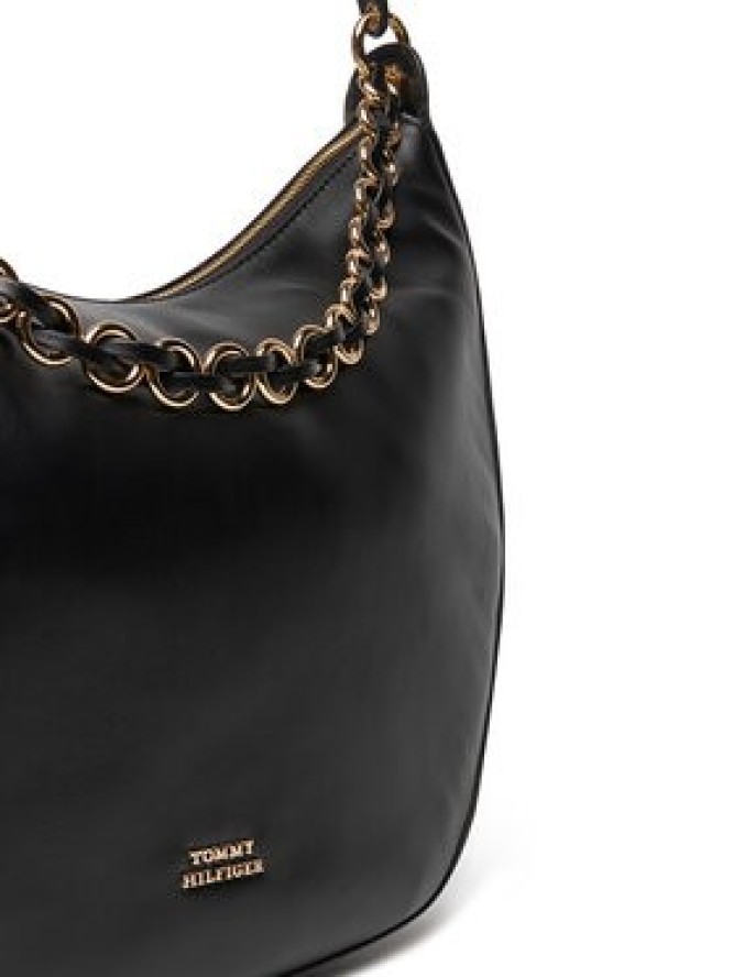 Tommy Hilfiger Torebka Moon Leather Hobo AW0AW17468 Czarny