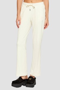 JUICY COUTURE Kremowe spodnie dresowe damskie z cyrkoniami Tina, Rozmiar XS