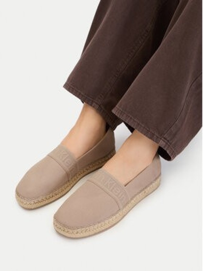 Calvin Klein Espadryle Logo Webbing HW0HW02934 Beżowy