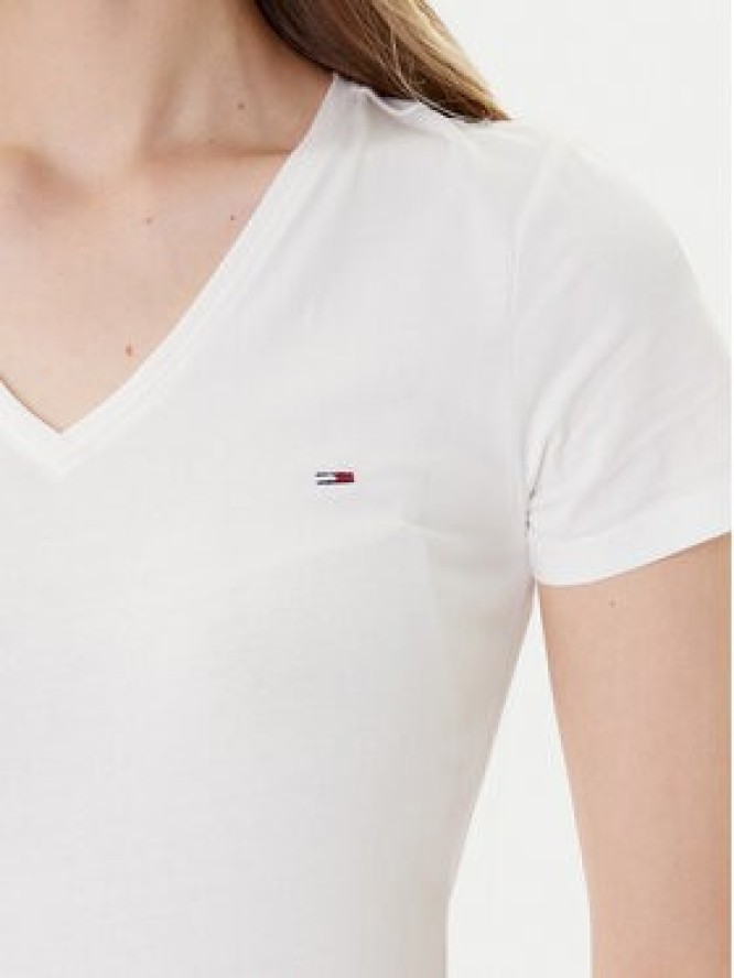 Tommy Jeans T-Shirt Tjw Skinny Stretch DW0DW09197 Biały Slim Fit