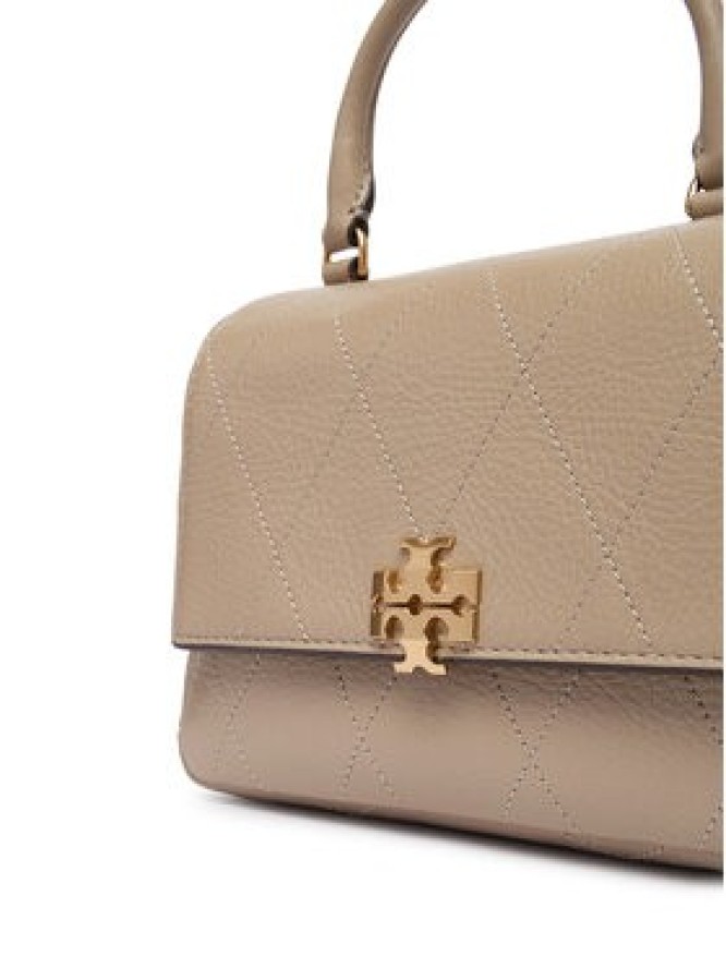 Tory Burch Torebka Charlie Quilted Mini Top Handle Chain Wallet 186032 Beżowy