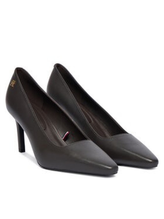 Tommy Hilfiger Czółenka Th Logo Lth Pump Slanted Hl FW0FW09008 Czarny