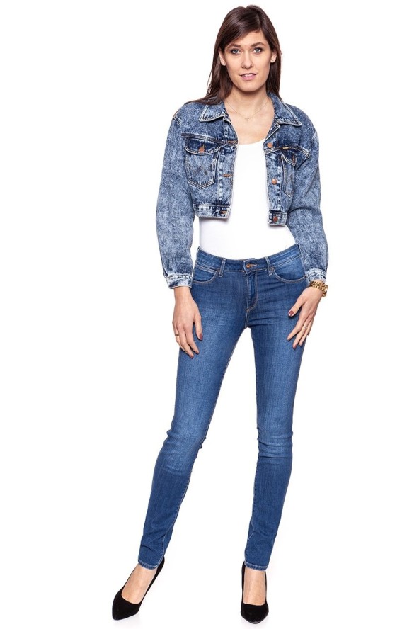 DAMSKA KURTKA JEANSOWA WRANGLER CROPPED JACKET RISKY BUSINESS W421GF25G 112128804