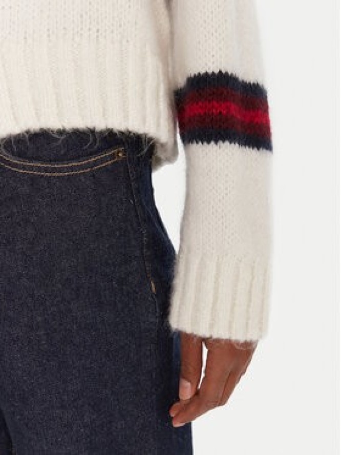 Tommy Jeans Sweter Badge DW0DW21679 Écru Relaxed Fit