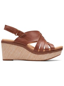 Clarks Skórzane sandały "Elleri Grace" w kolorze jasnobrązowym rozmiar: 37,5