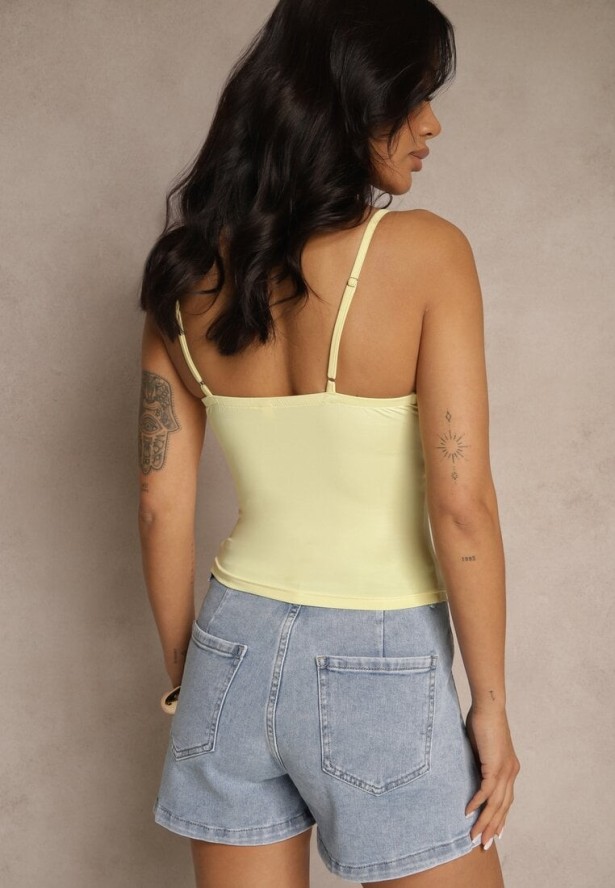 Żółty Top Gorsetowy z Wiskozą i Usztywnionymi Miseczkami Eviness