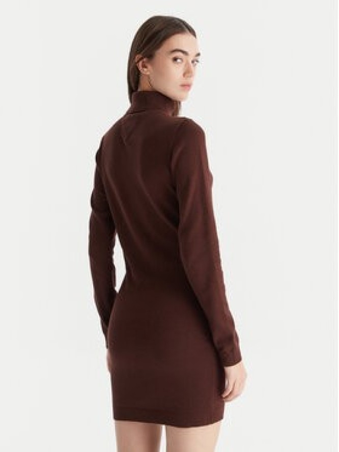 Tommy Jeans Sukienka dzianinowa Ess DW0DW21958 Brązowy Slim Fit