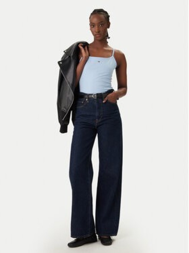 Tommy Jeans Top Essential DW0DW20675 Błękitny Slim Fit