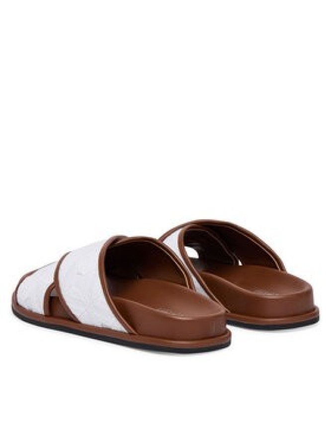 Max Mara Beachwear Klapki Peonie 2616521019650 Biały