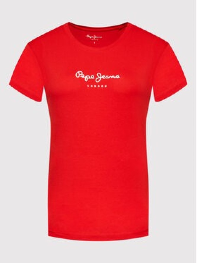 Pepe Jeans T-Shirt New Virginia PL505202 Czerwony Slim Fit