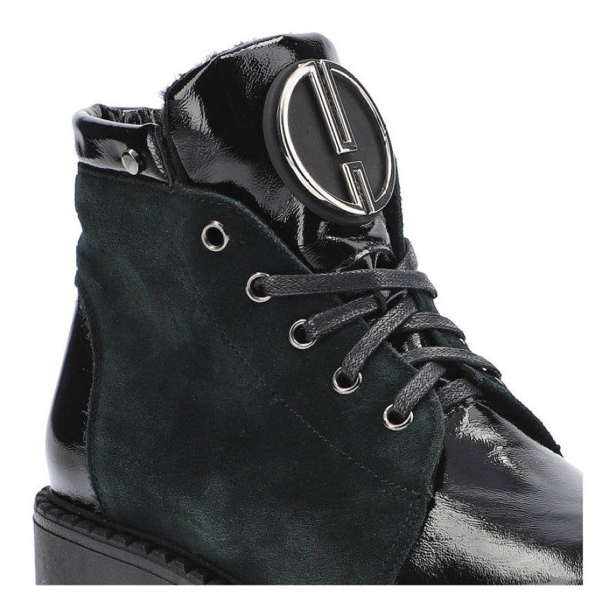 Czarne Botki Pollonus Damskie Stylowe Modne Obuwie