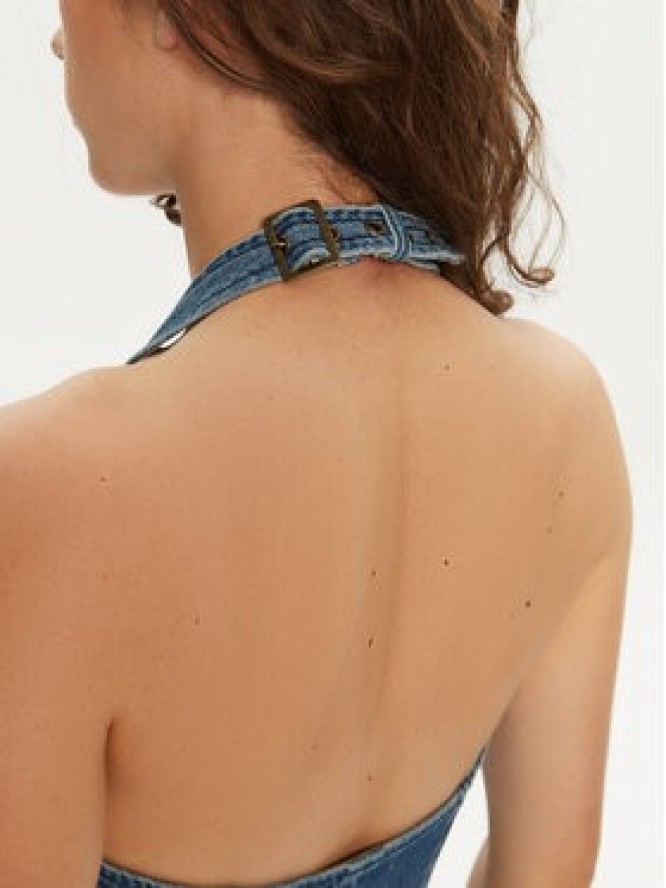 One Teaspoon Top 26601 Niebieski Slim Fit