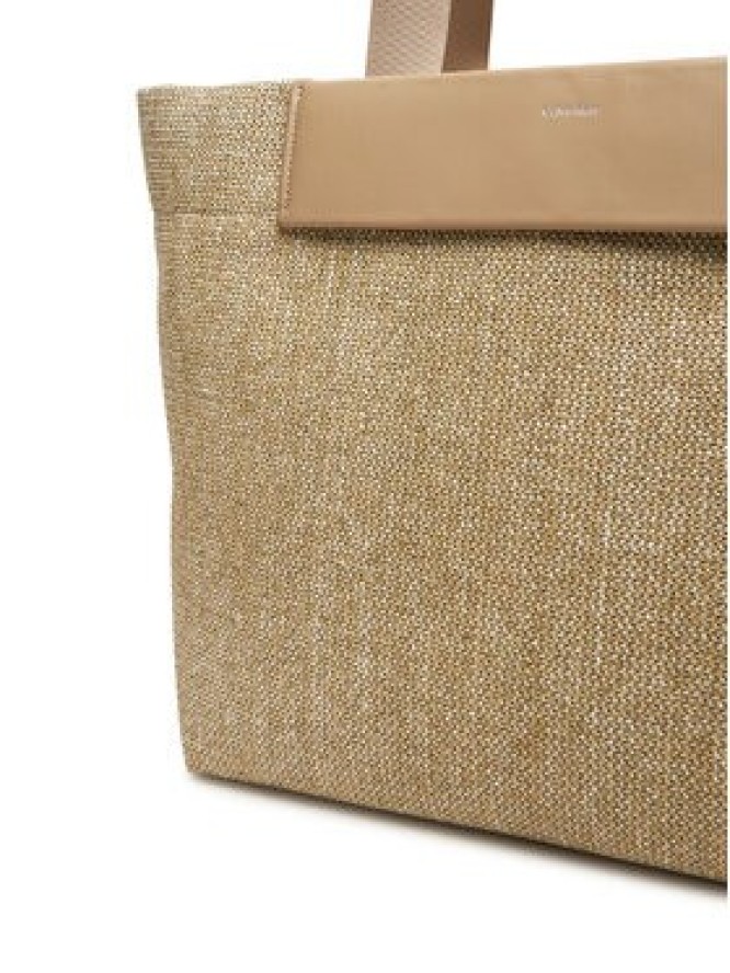 Calvin Klein Torebka Ck Raffia Large Shopper K60K613025 Beżowy