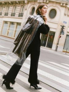 Spodnie z piórami - czarny