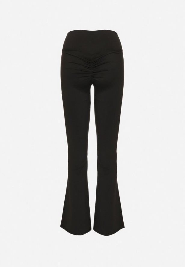 Czarne Legginsy Typu Dzwony z Wysokim Stanem Orralise