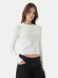 Calvin Klein Jeans Bluzka Monogram LV047A803G Biały Slim Fit