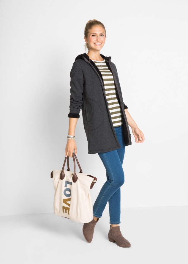 Bluza rozpinana z kapturem z podszewką barankiem