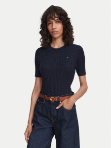Tommy Hilfiger Sweter WW0WW41787 Granatowy Regular Fit