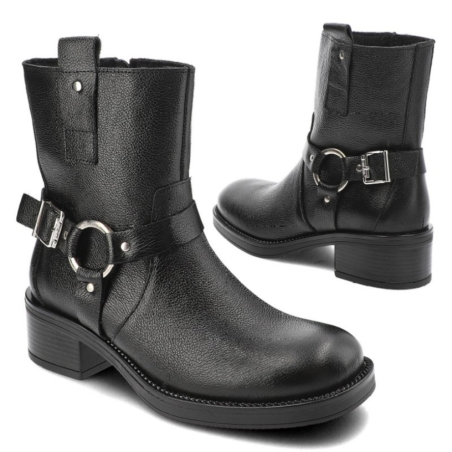 Czarne Botki Armodo Stylowe Kowbojki Damskie