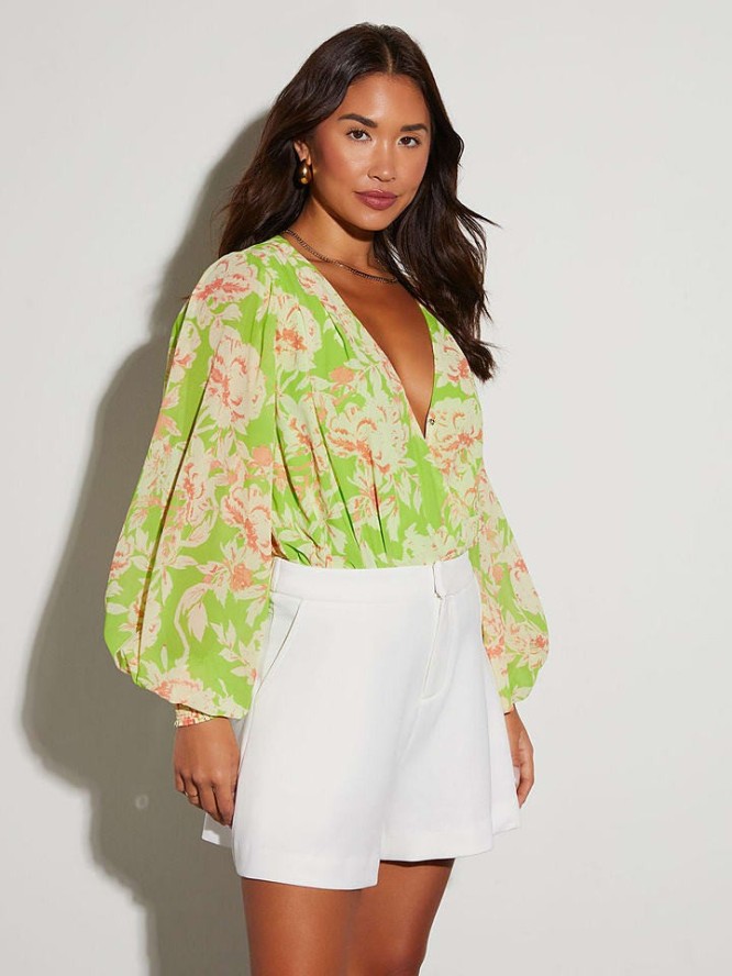 Milan Kiss Bluzka w kolorze zielono-kremowym rozmiar: M