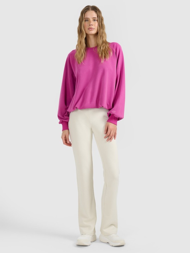 4F Bluza dresowa nierozpinana z modalem damska - różowa M