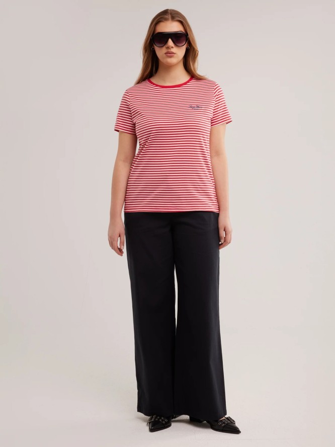 Koszulka damska w paski czerwono-biała Zenaida 603