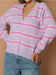 Kardigan w paski - wielobarwny